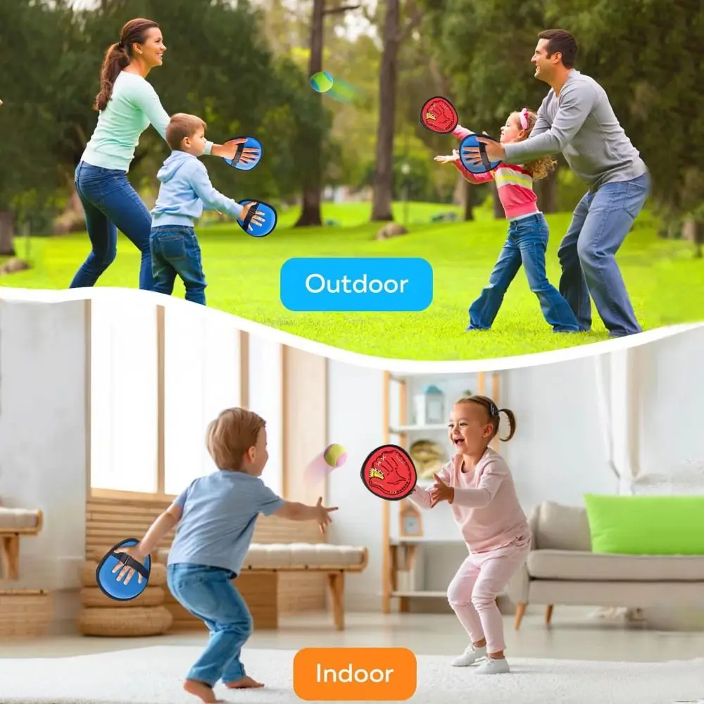 Juego de pelota para atrapar creativo, raqueta de pelota de juguete, raqueta de objetivo pegajosa, pelota de lanzamiento, juguete reutilizable, atrapa la pelota agarrada a mano