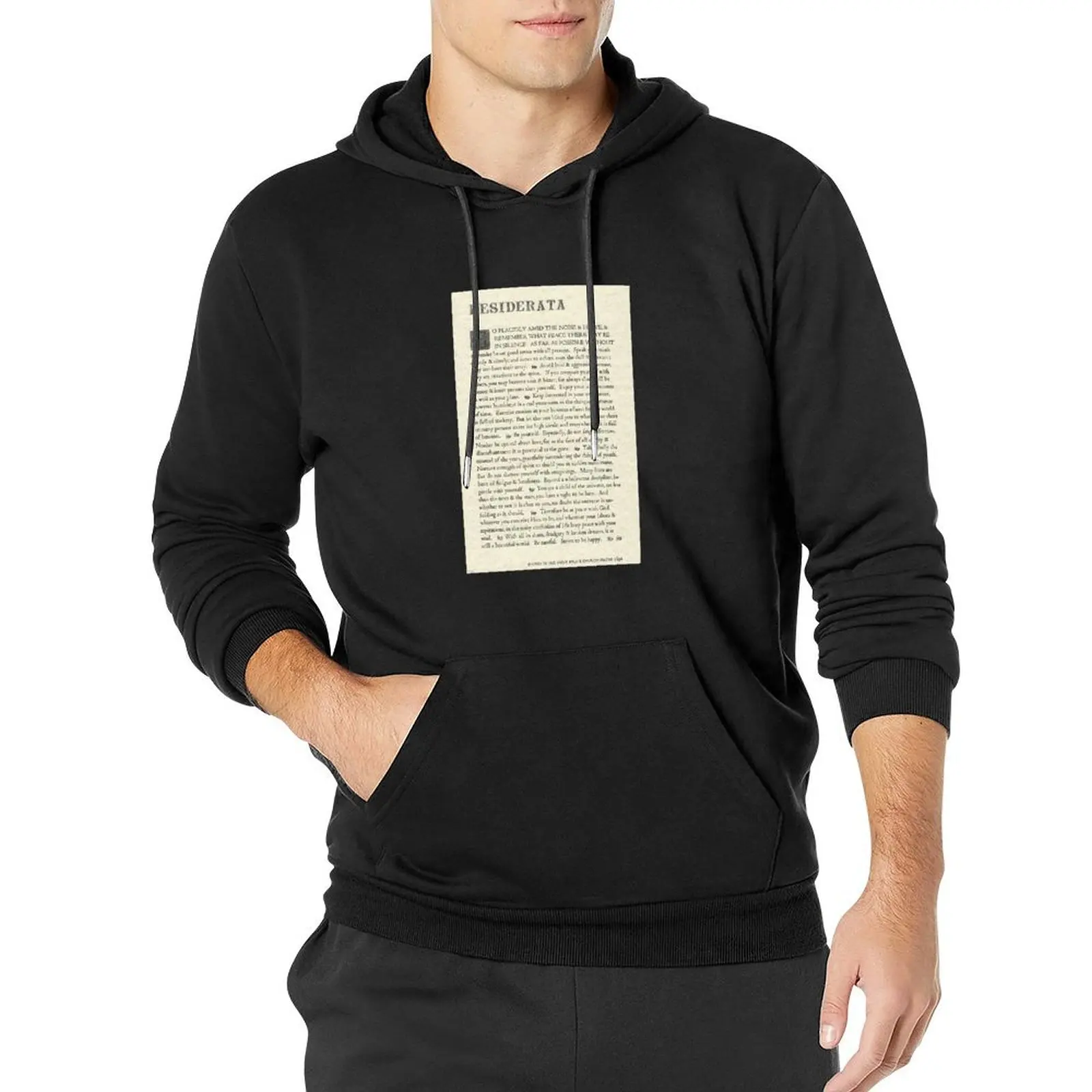 The Original Desiderata Poster by Max Ehrmann Pullover Hoodie autumn hooded shirt fashion men japanese hoodie