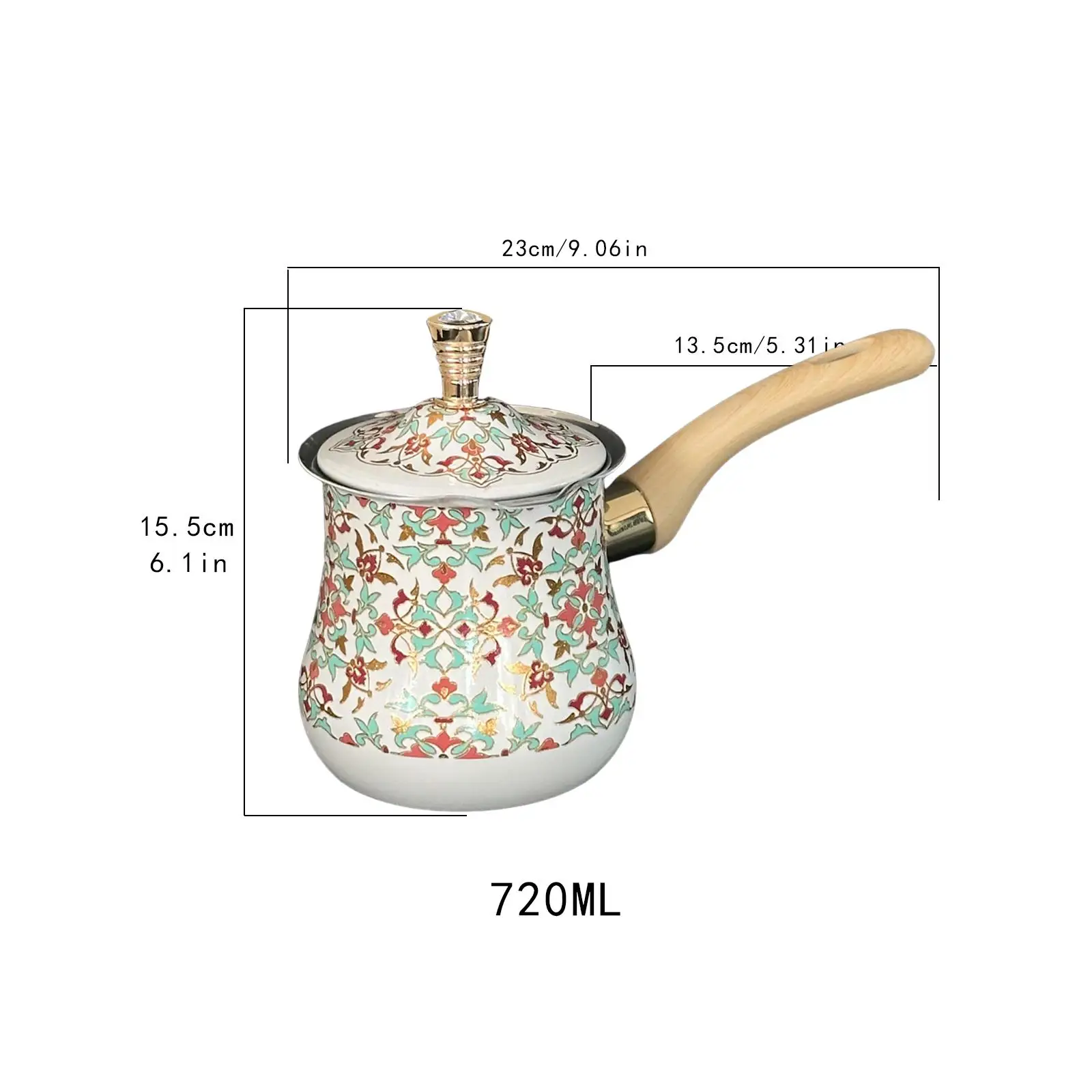 وعاء قهوة تركي من الفولاذ المقاوم للصدأ وعاء ذوبان الزبدة مع غطاء حرارة متعددة الاستخدامات #6