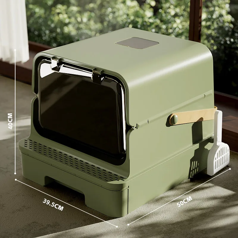 

Cat litter box fully enclosed, extra large drawer style, splash proof, extra high fence, giant cat toilet litter box, odor proof