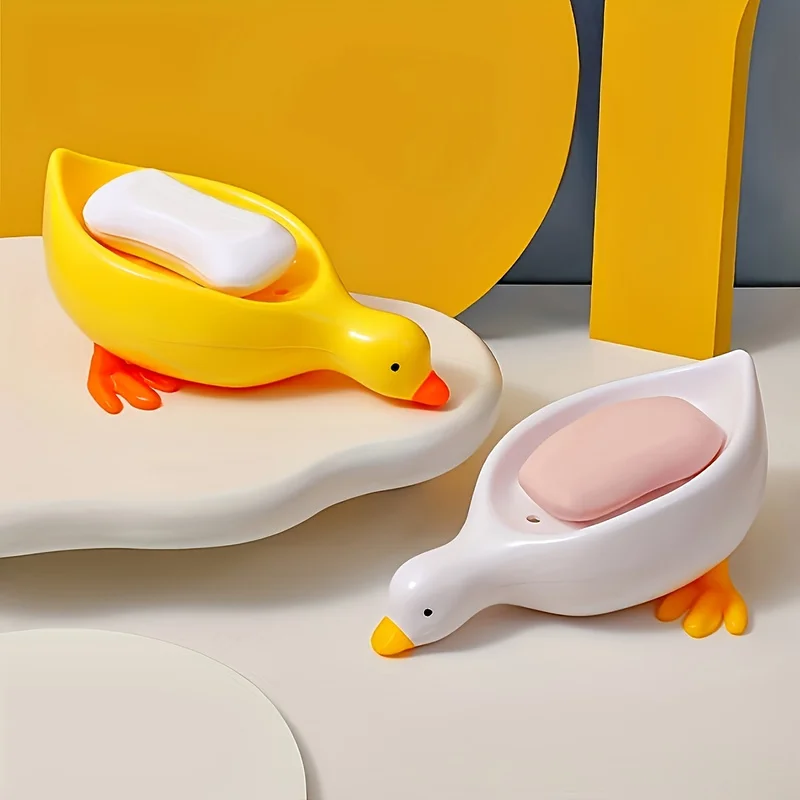 Duck Soap Dish-Cute Self Draining Soap Holder,Creative Rack for Shower Bathroom Decor Organizer for Sink Countertop,Novelty Gift