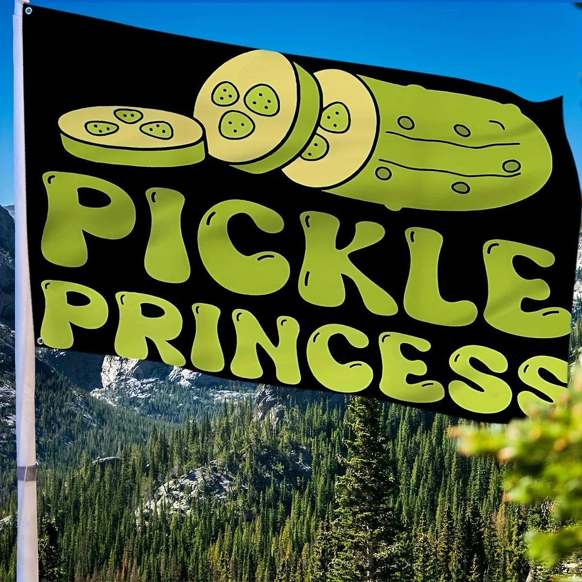 Pickle Princess Groovy Graphic Flag Outdoor Durable Polyester Decoration 3x5 Ft
