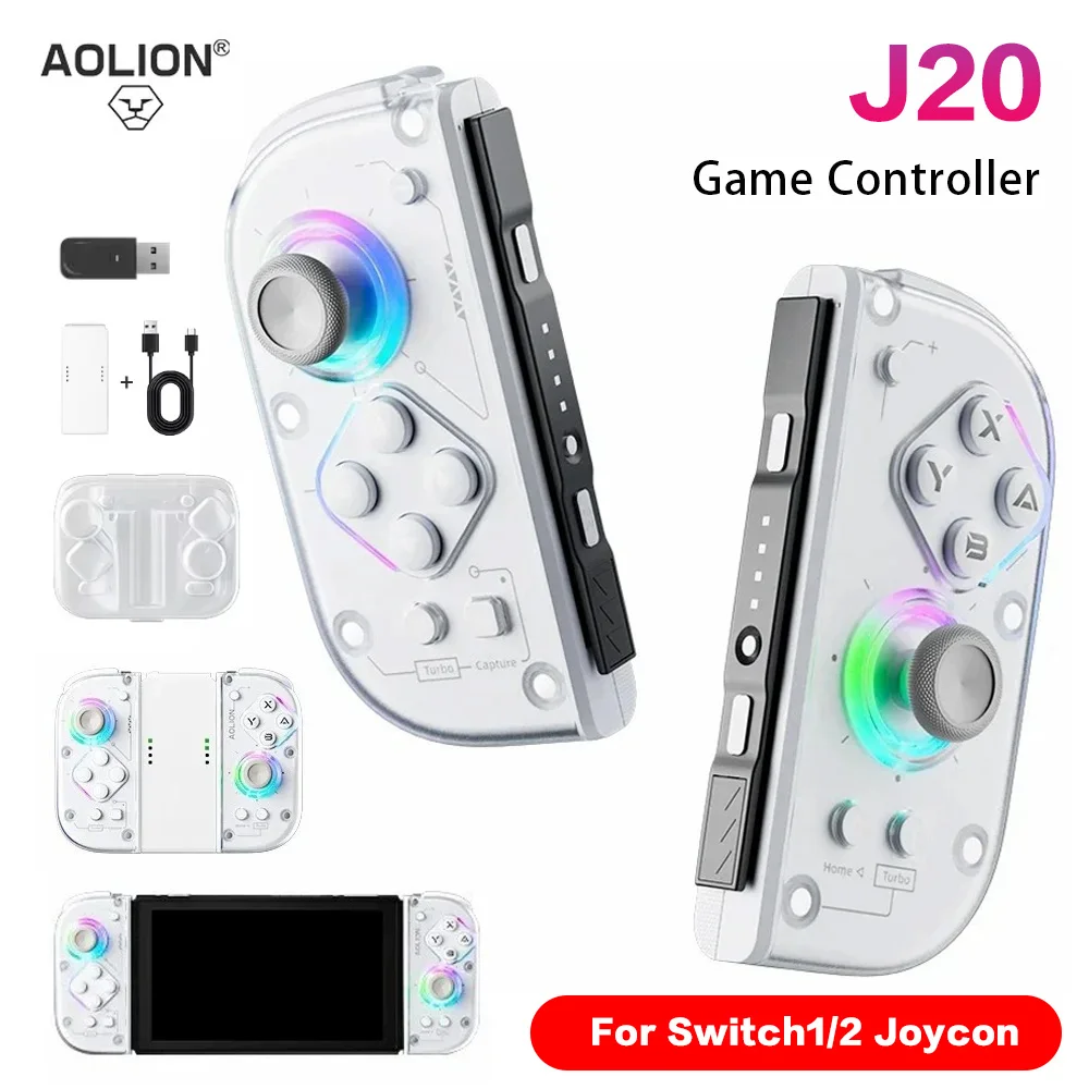 

Беспроводной игровой контроллер Aolion J20 для Nintendo Switch Joycon, левый и правый джойстики с датчиками движения, аксессуары для Joycon Switch.
