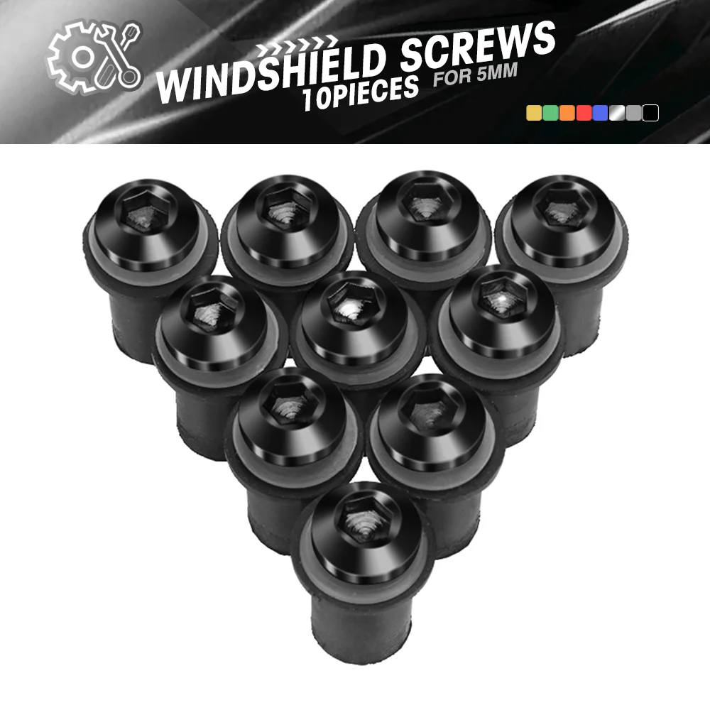 10 PCS Windscreen Bolt Screw Windshield Screw Bolt Kit For YAMAHA YZF-R3 YZF-R6 RD250 RD350 RD400 RD500 TDM TDM850 TDM900