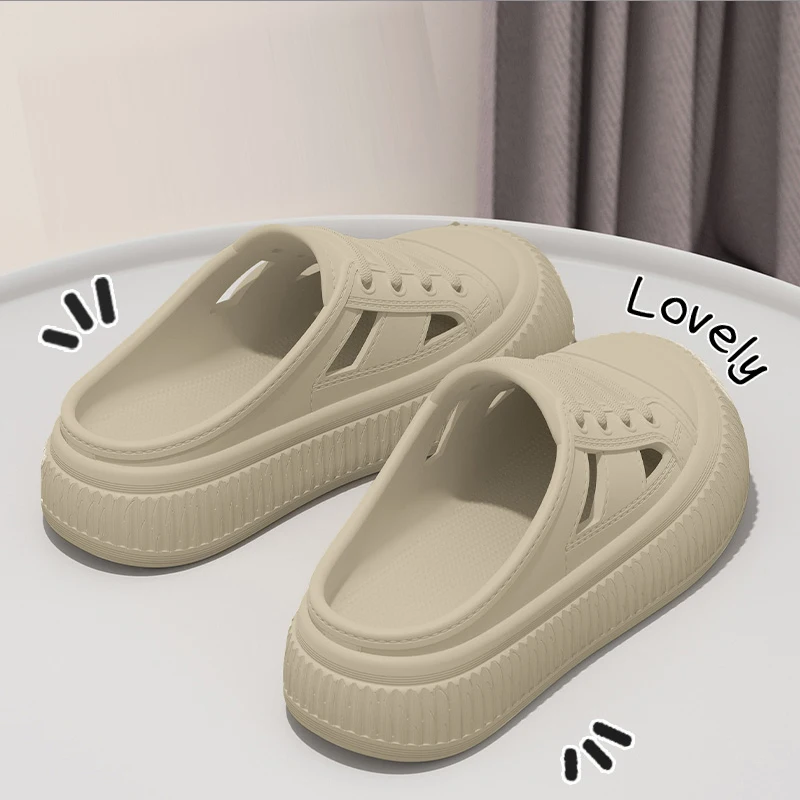 Smile Damen-Sandalen, bequeme weiche Höhlenschuhe, Sommer, neue EVA-Sandalen mit dicken Sohlen, atmungsaktive, rutschfeste Sandalen, erhöhte Schuhe – Detail 17