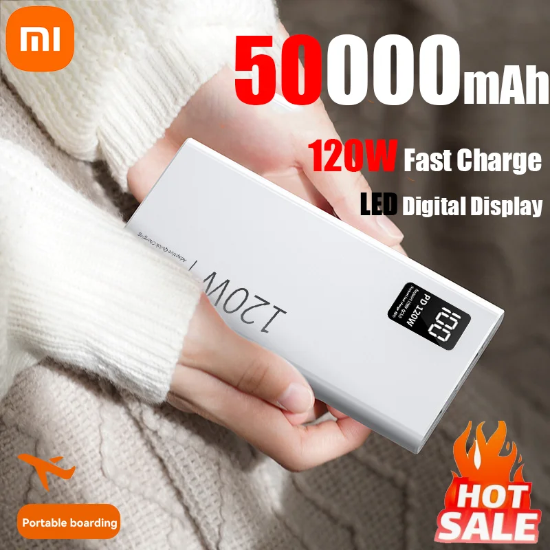 Xiaomi 120W Super Fast charging 50000mAh Power Bank Portable Spare External Battery For iPhone  Samsung Huawei Xiaomi