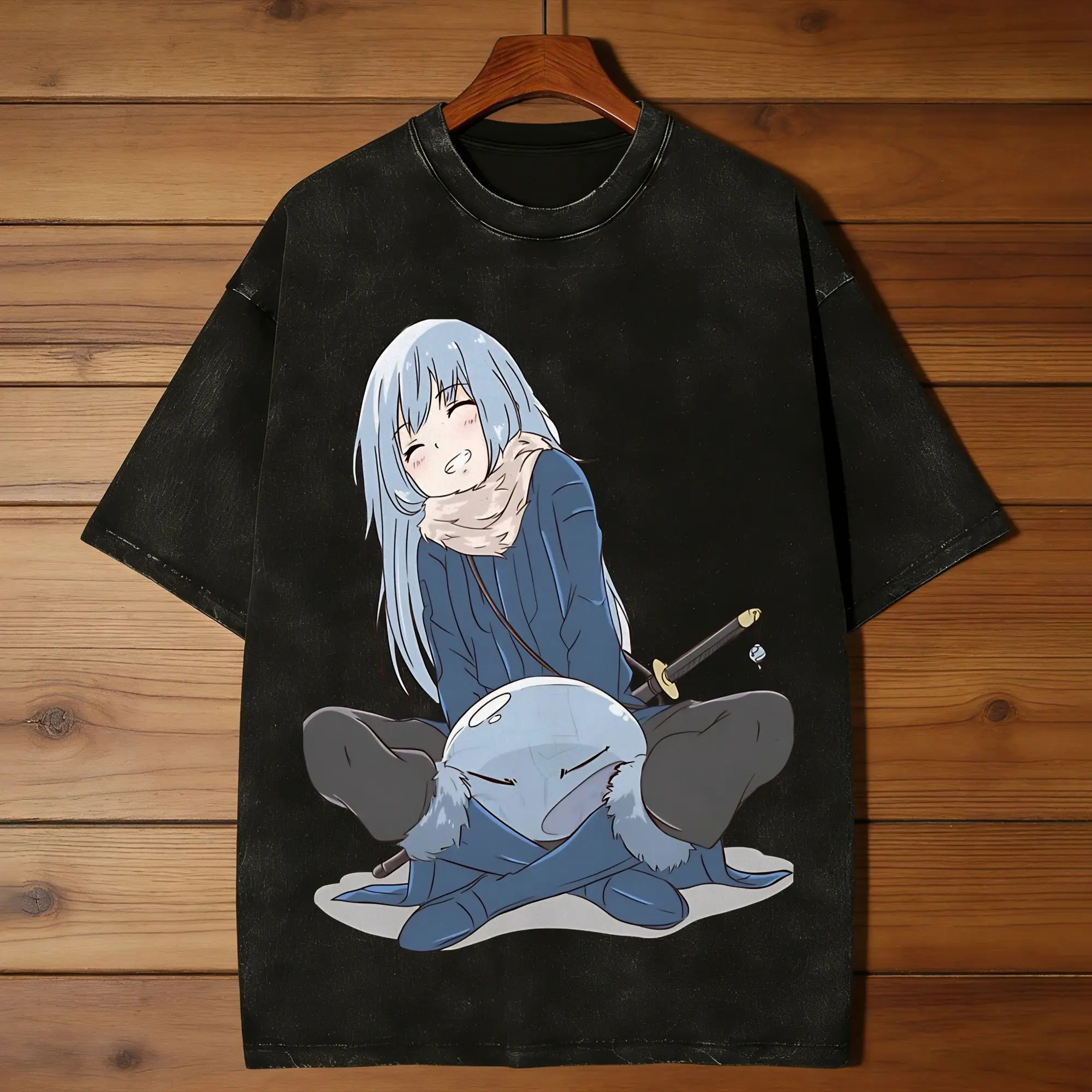 Sparkling Strong Passion That Time I Got Reincarnated As A Slime T-Shirt Men Crew Neck Short Sleeve Tees Printing Tops