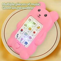 Cute Bear Baby Phone Toy Music Sound Telephone Sleeping Toys Simulation Phone with Lights Kids Early Educational Toy Kids Gifts 4