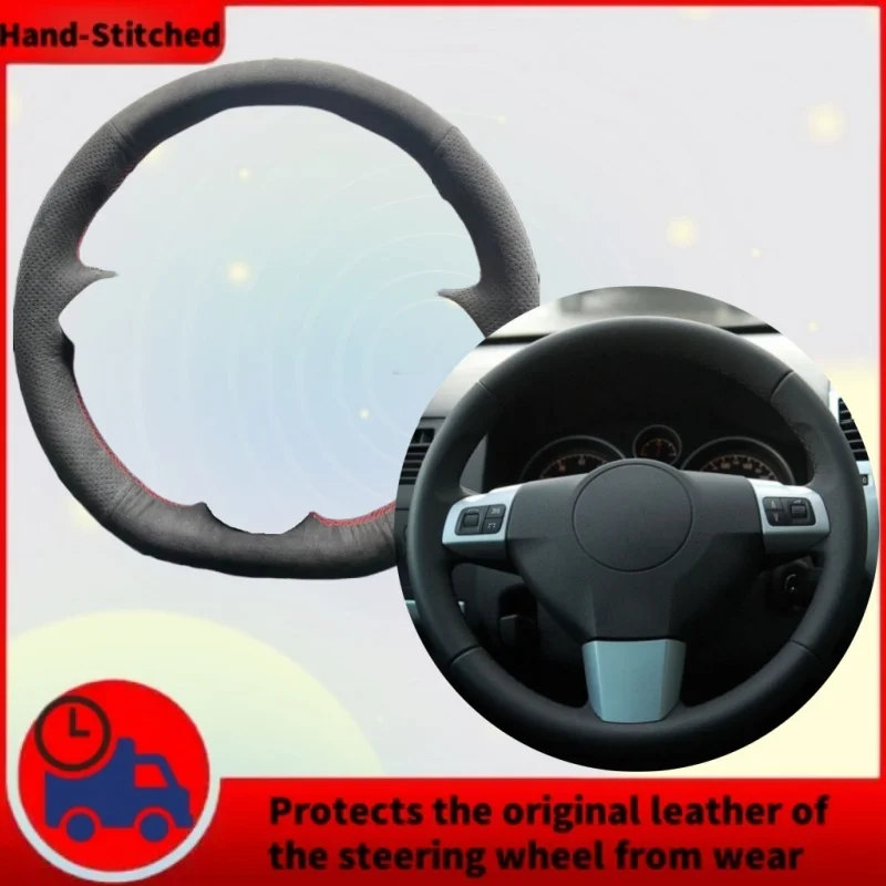 

DIY Custom High-quality Anti-slip Comfy Suede Leather Steering Wheel Cover For Opel Astra Borant 2006 2007 2008 Auto Interior