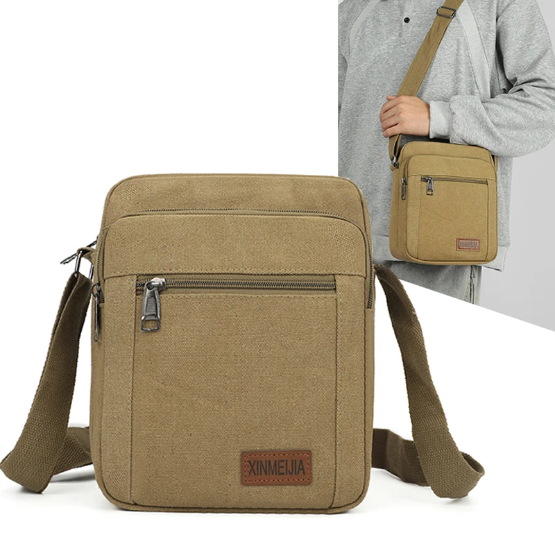 

Модные мужские сумки через плечо, прочная парусиновая мужская сумка, дорожная сумка-мессенджер, винтажная трендовая мужская сумка на ремне Bolsos
