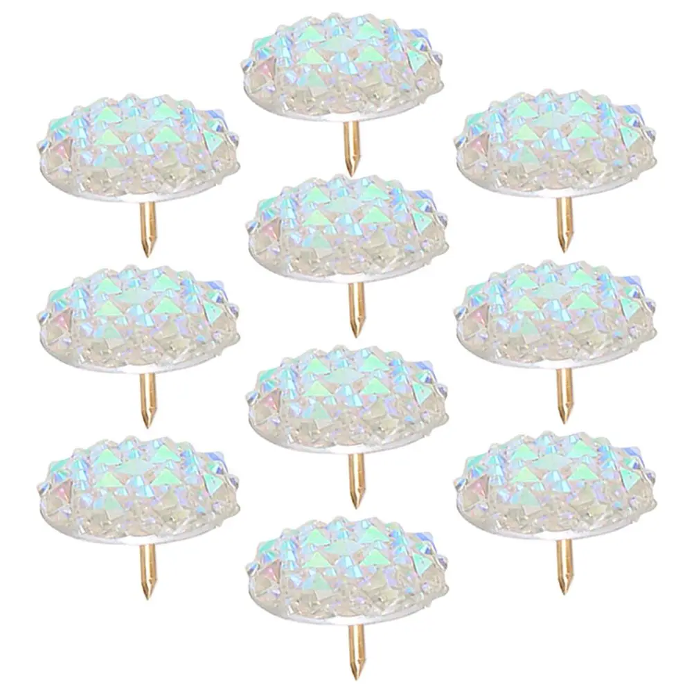 10 Pcs Rhinestone Thumbtack Delicate Pushpins Daily Use Small Replaceable Crystal Home Office Desk Accessories Multifunction