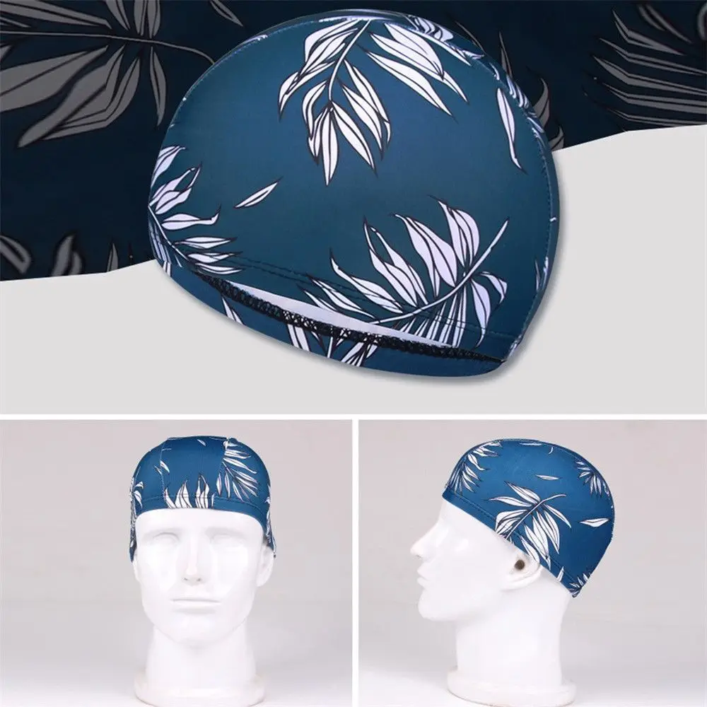 Swimming Cap Men Women Flowers Printed Long Hair Cap Sports Swim Pool Bathing Hat Elastic Nylon Turban Sports Accessories