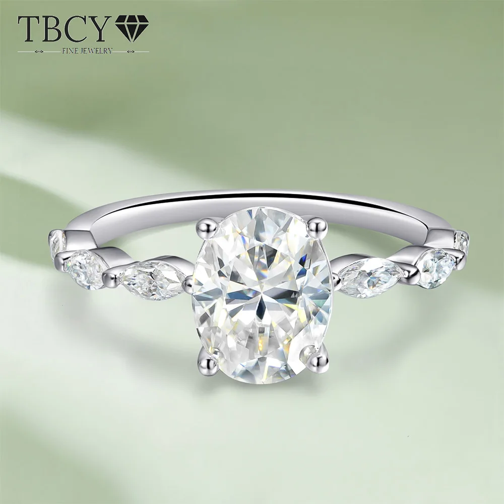 

TBCYD 1ct/2ct Moissanite Rings S925 Sterling Silver Oval Diamond For Woman Wedding Ring Engagement Wedding Fine Jewelry