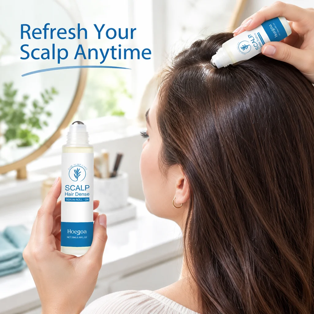 Hoegoa Rosemary Scalp Roll On Serum Nourishing Scalp Care Essence Refresh Scalp Liquid Portable Hair Care Roller For Daily Hair