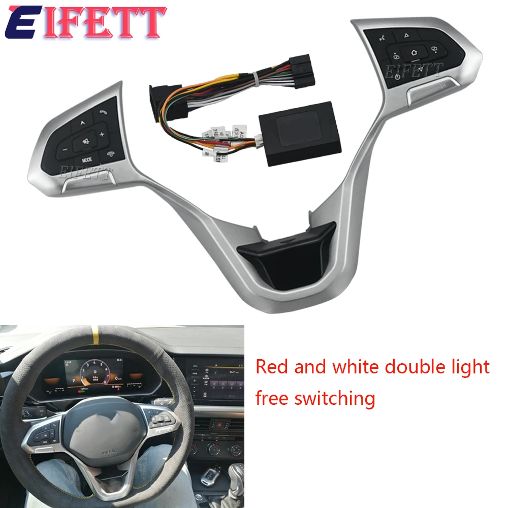 

Double Backlight Free Switching Multifunction Steering Wheel Control Volume Audio Button For VW Jetta Magotan Santana Passat