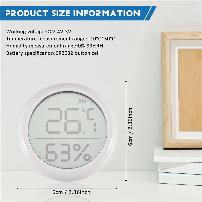 مستشعر درجة الحرارة والرطوبة Smart-Tuya Zigbee مع شاشة LCD ومقياس حرارة داخلي للتحكم الذكي في الحياة