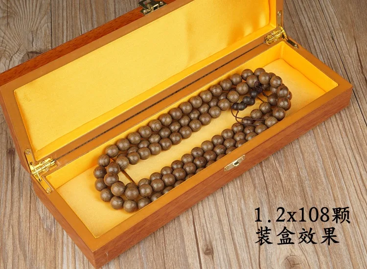 30cm High-grade wood grain long box wider wooden box Buddha bead bracelet pendant pendant brush jewelry collection couple box