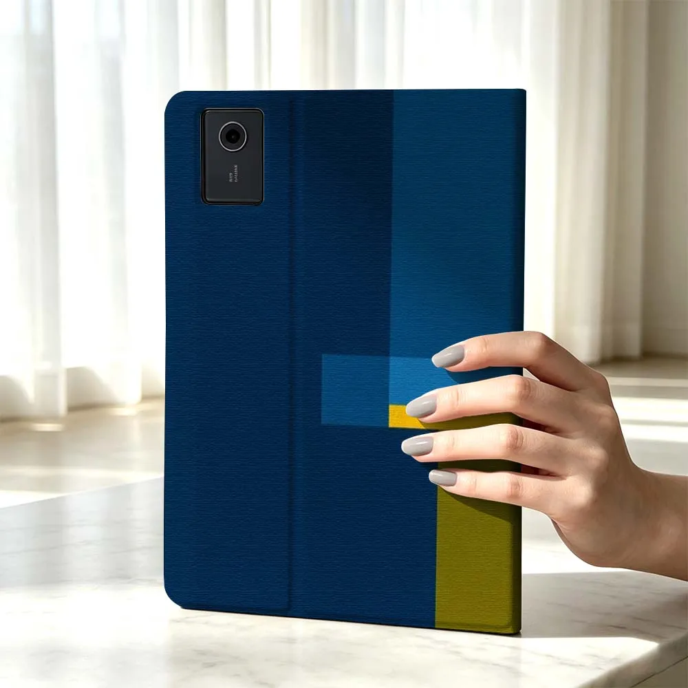 Abstract Blue Block Pen Tray For Xiaomi Poco Redmi Pad 8 2 4 C1 6 6S 7 7S SE 9.7 14 11 11.2 12.1 12.5 Inch Tablet Case