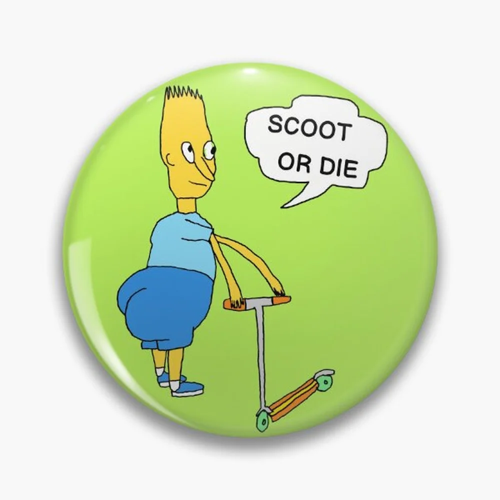 Scoot Or Die (parody) Pin Holographic Star Heart Pin Brooches Laminated Button Fashion Accessory