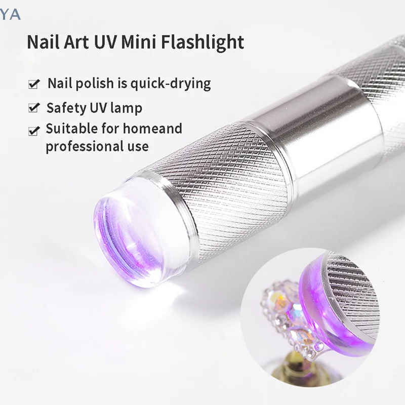 [Y]Nail Lamp Mini UV Portable Silicone LED Lamp Nail Flashlight Nail Stamper Quick Dry Lamp Silicone Handheld LED Manicure Lamp
