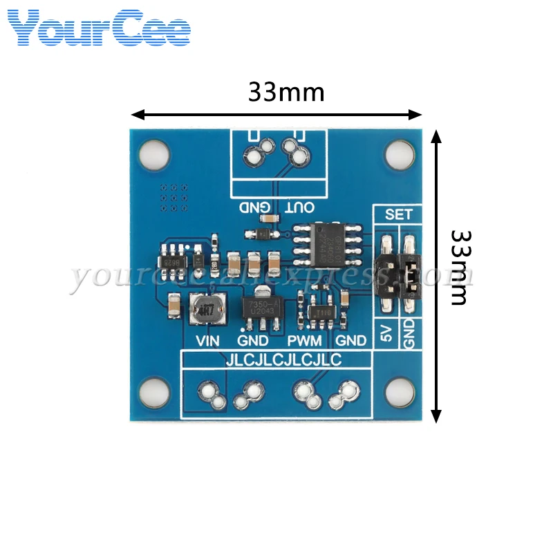 2pcs/1pc PWM Signal to Voltage 0-100% to 0-5V / 0-10V Output 22Hz-20kHz 3.3V-24V Digital Analog Signal Conversion Board Module