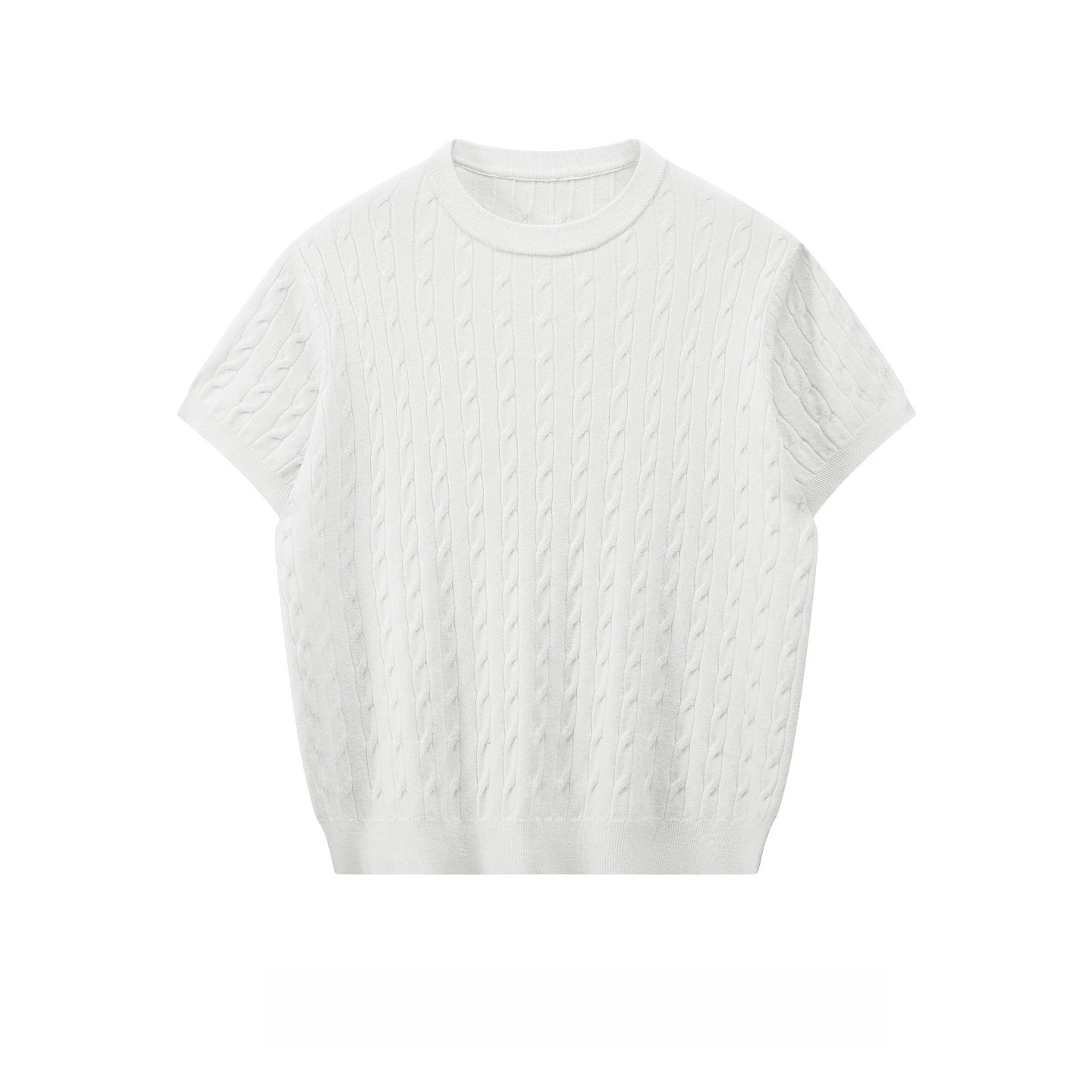 Summer Fashion Men's Cleanfit Knitting T-shirt Business Casual Twisted Pattern Short Sleeve Old-money Style Pullover Tops Unisex