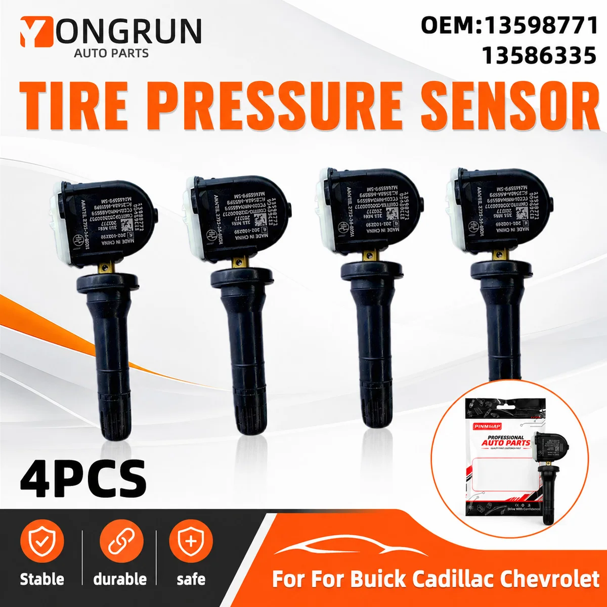 YONGRUN Tire Pressure Sensor OE13598771/1354060 TPMS Sensor For Buick Cadillac Chevrolet Automotive Tire Monitoring Replacement
