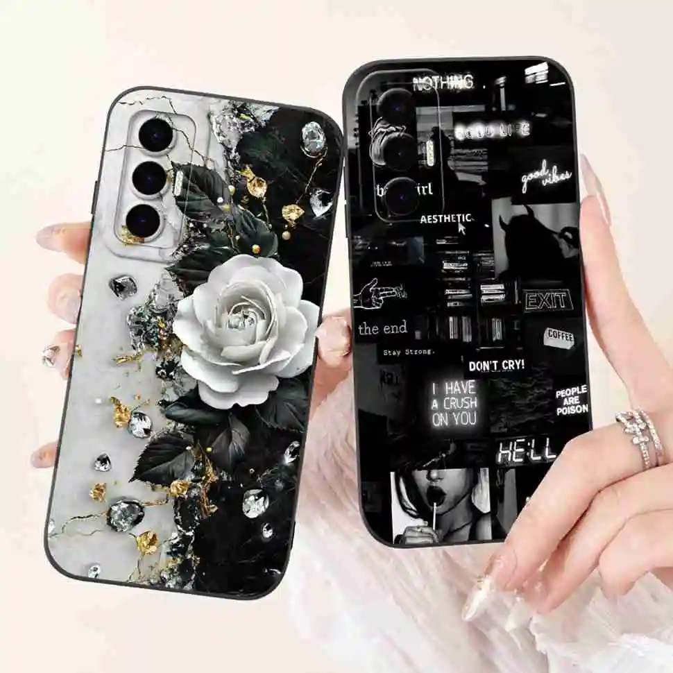 For Tecno Pova 3 6.9" Case Fashion Design Soft Silicone Cover For Tecno Pova3 LF7n Cute Cartoon Cat Clock Shockproof Phone Cases view 6