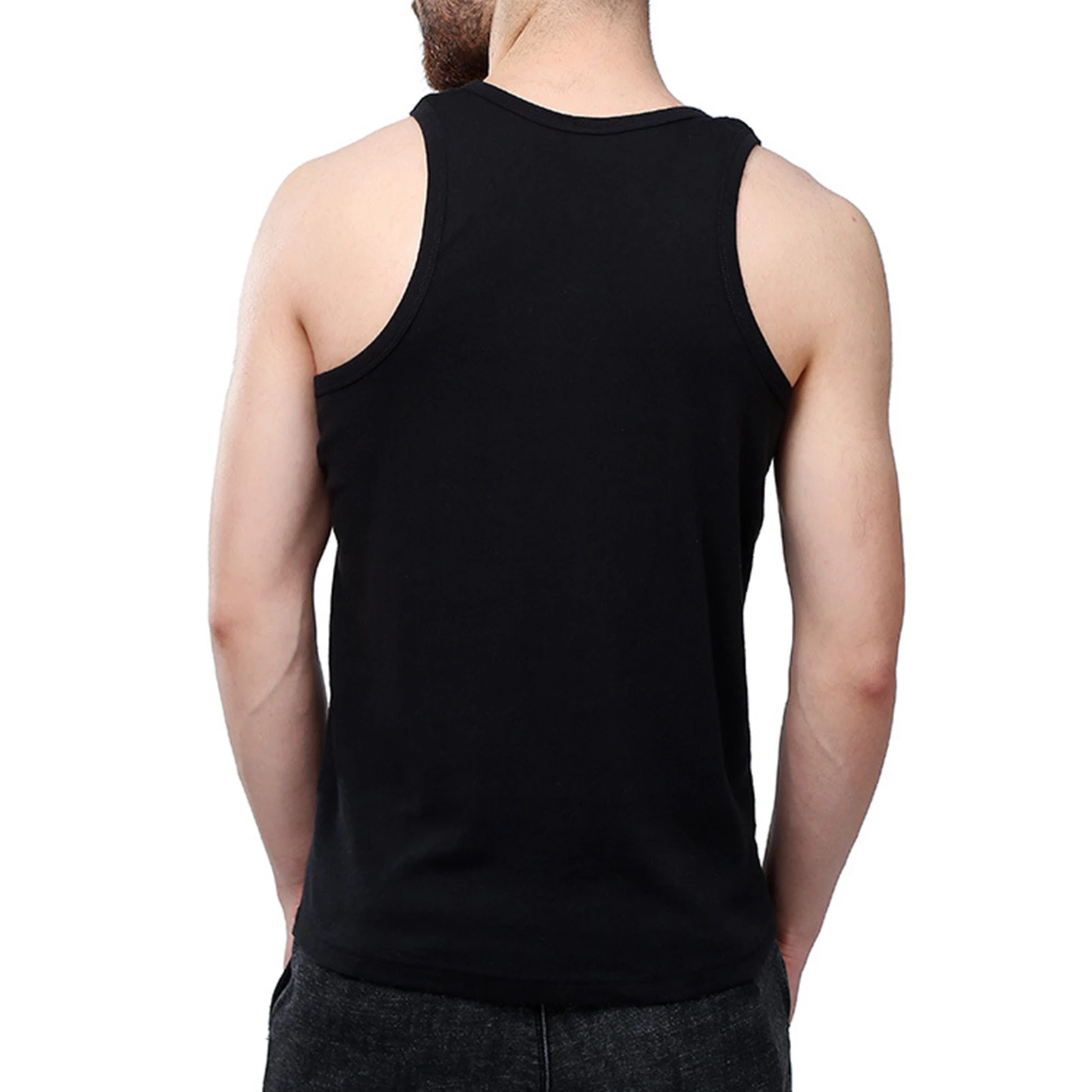 Men's Stretch Personalized Tank T-Shirt Comfortable and Skin Friendly Tank T-Shirt for Highlighting Your Shoulders Back