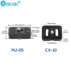 BEXIN Mini Plate Quick Release Plate Tripod Quick Release Camera PU-25 1/4 Screw Mount For Arca Swiss DSLR Camera