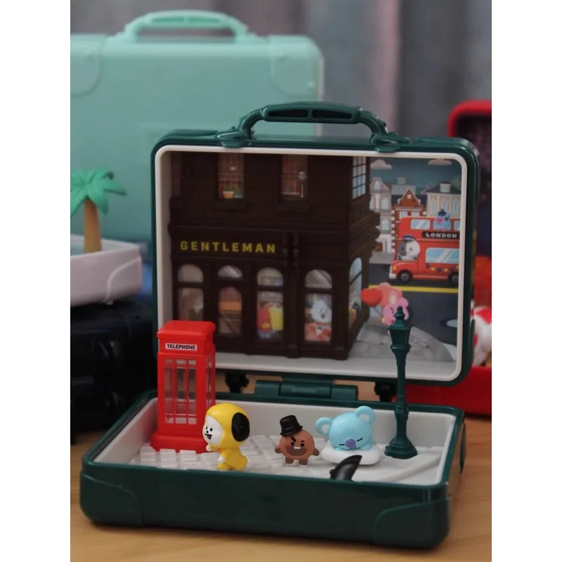 In Stock World Tour Country Model Miniature Scene Suitcase Box Ornament Collection Toys Birthday Gift Anime Model