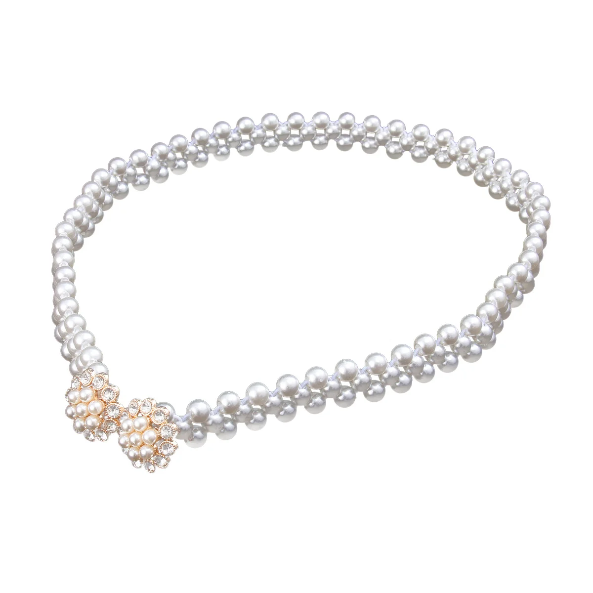 

Rhinestone Pearl Waist Chain Belt Rhinestones Dress Belts for Women Dressy Style Miss Fashion Body