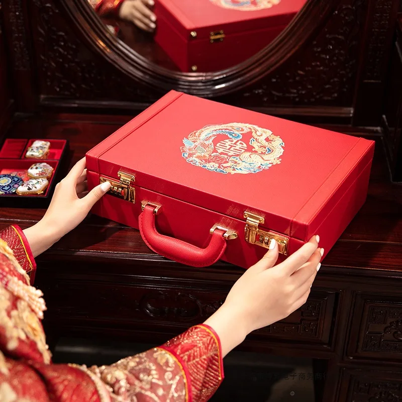 

Suitable for Wedding gift box, wedding gift box, bride gift money box, 10,000 yuan red envelope engagement supplies 100,000 Xu P