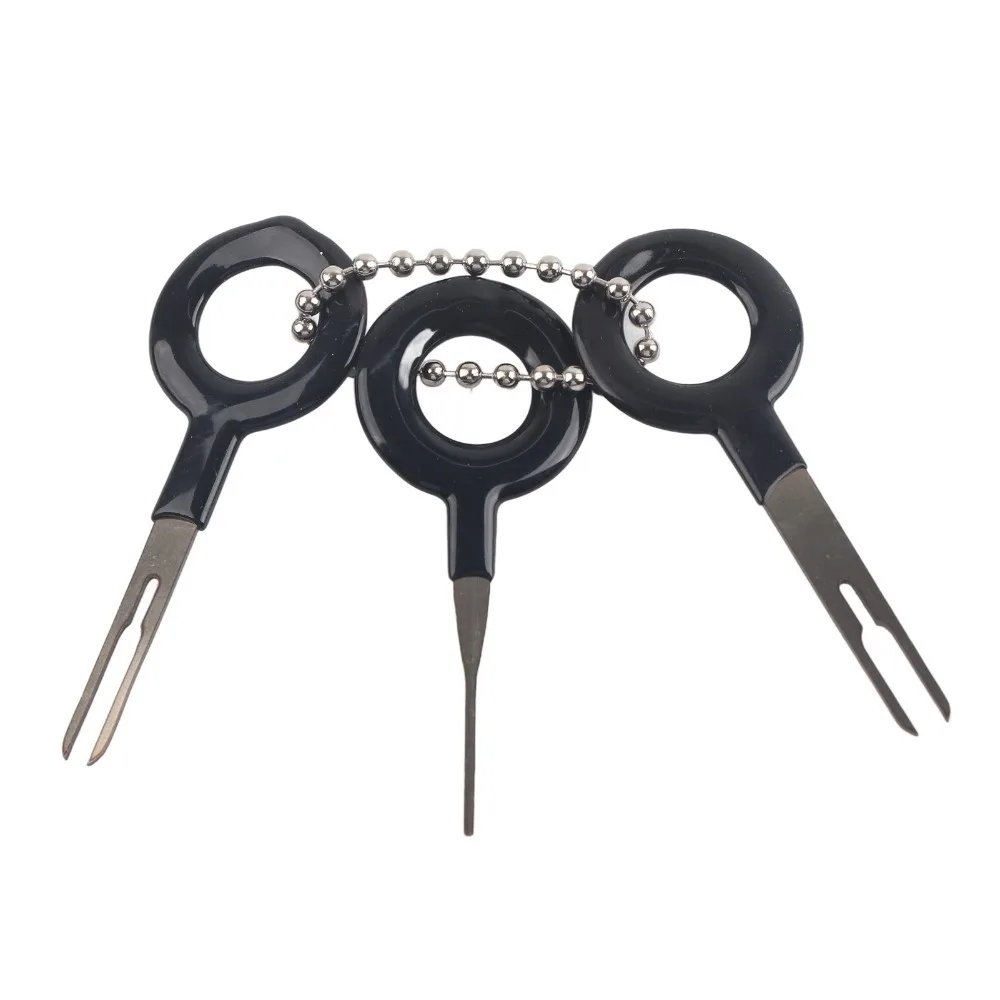 3PCS Two Style Options Wire Terminal Removal Tool Anti-Rust Linked Metal Ball Chain Wire Connector Puller Universal