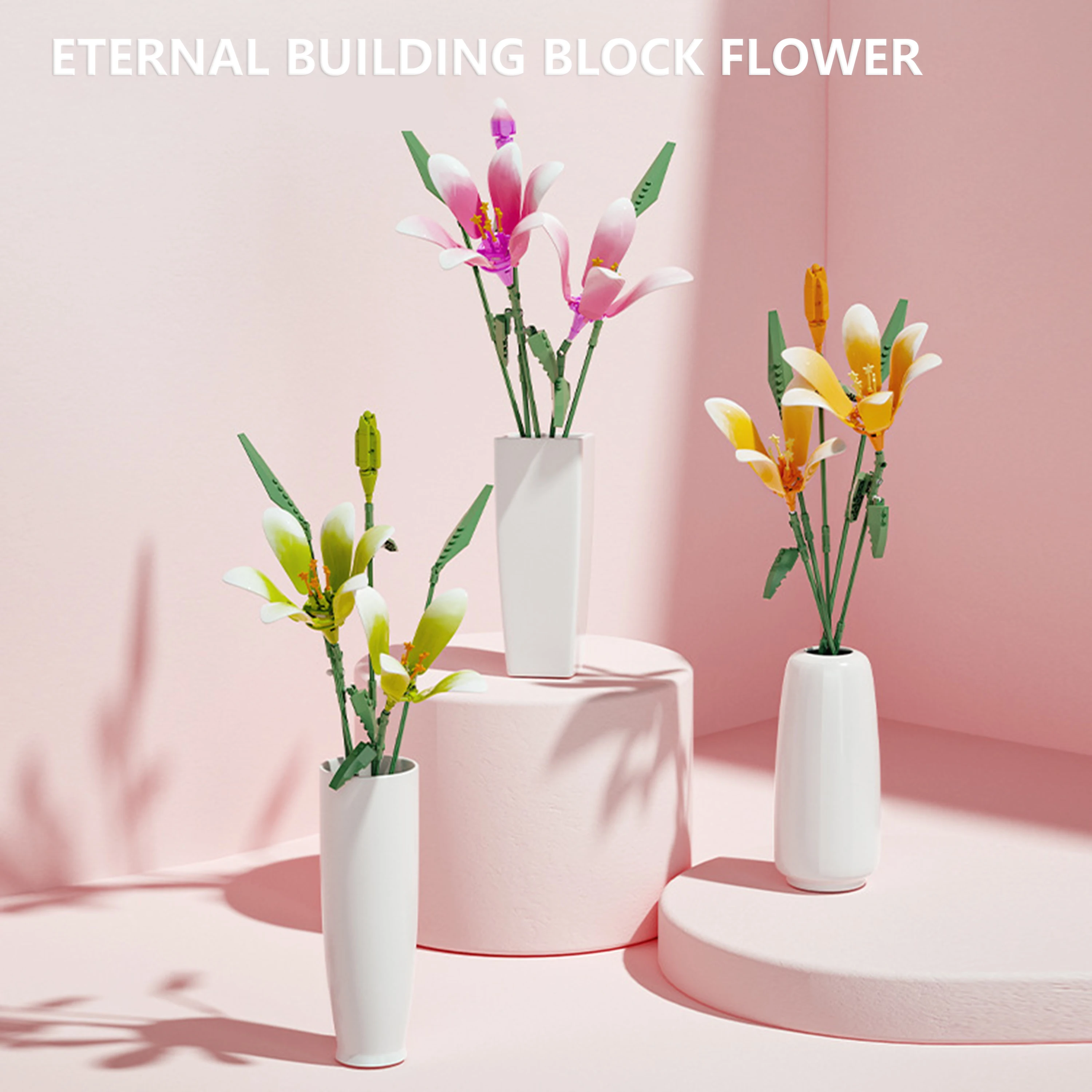 

Eternal Building Blocks Flower Table Centerpiece Girls Toys Age 8-12 Christmas Holiday Gift Set
