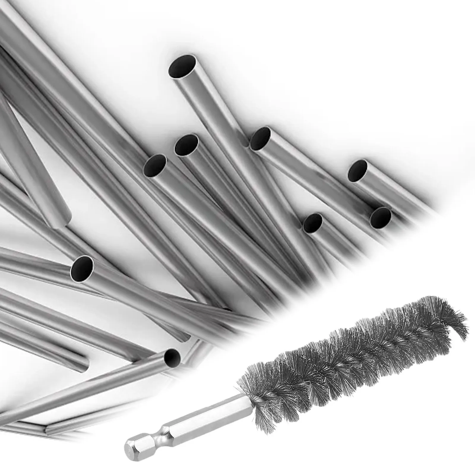 1PCS 8-19mm Cleaning Brush Wire Tube Machinery Cleaning Brush Rust Cleaner Washing Polishing Tools Hexagonal Handle Power Tool