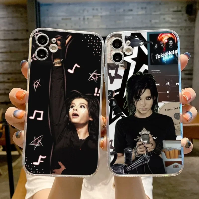 FOR IPhone Tom Bill Kaulitz Tokio Hotel Phone Case FOR IPhone 15 14 13 12 11 Pro 14 15 Plus 13 Pro MAX XR XS Transparent Covers