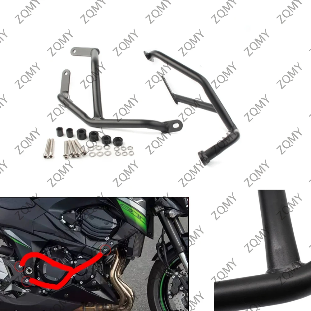 Z800 2018 Motorcycle Engine Crash Bar Bumper Guard Protector For Kawasaki Z 800 2013 2014 2015 2016 2017 18 Steel Black 2PCS