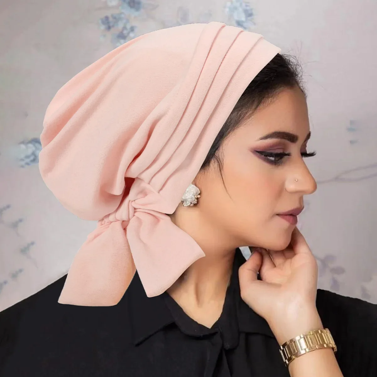 Women Velvet Ruffles Chemo Cap Muslim Hijab Turban Headscarf Turban Bonnet Beanie Hair Loss Hat Bandanas Headband Turbante Mujer