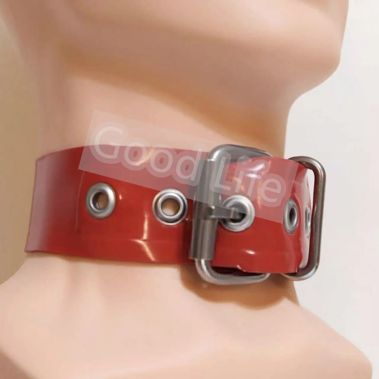 

0.4mm100% latex Rubber Gummi Black Neck Belt play special occasion metal decoration Unisex Neck Choker Halloween Cosplay Costume