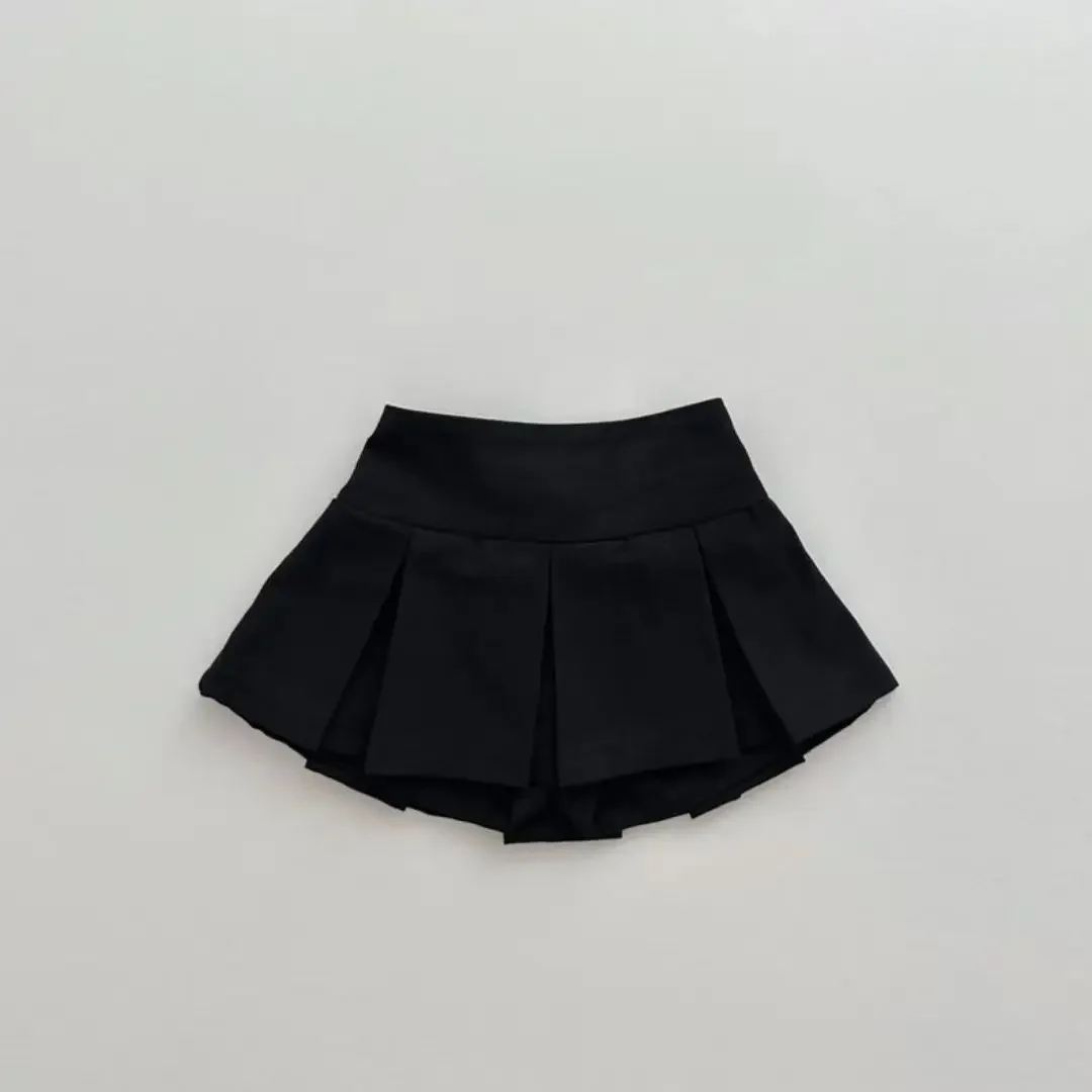 Girls Skirt Solid Color Pleated Skirt Short 2023 Summer New Fashionable Sweet Casual Simple Kids Cute Mini Skirt Shorts Culottes