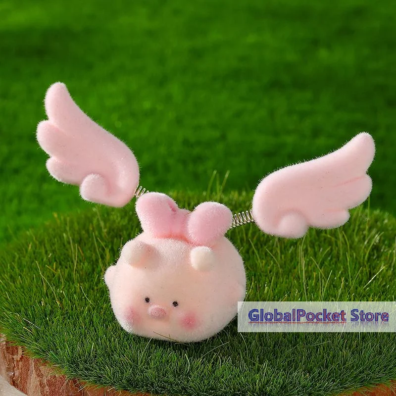 [TG823]Cute Pig Vehicle Ornament With Flapping Wings Lovely Bow Design For Motorcycle Bicycle Car Decor