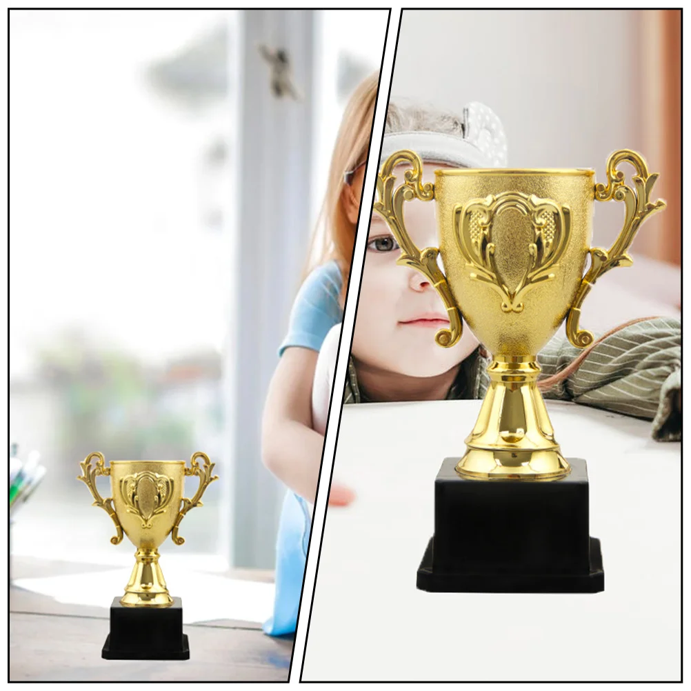 2 Pcs Toy Car Gifts Children's Plastic Trophy Creative Models Reward Prize Set Mini Trophies Golden Cups