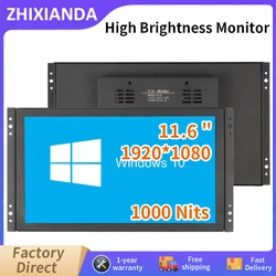 11.6 Inch IPS Open Frame Monitor Touch Screen Industrial Display 1920*1080 Widescreen Sunlight Readable 1000Nits For Outdoor Use