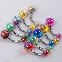 5PCS Pearl Belly Button Piercing Set Acrylic Painted Belly Piercing Barbell Bulk For Women Belly Ring Lot Piercing Ombligo Pack