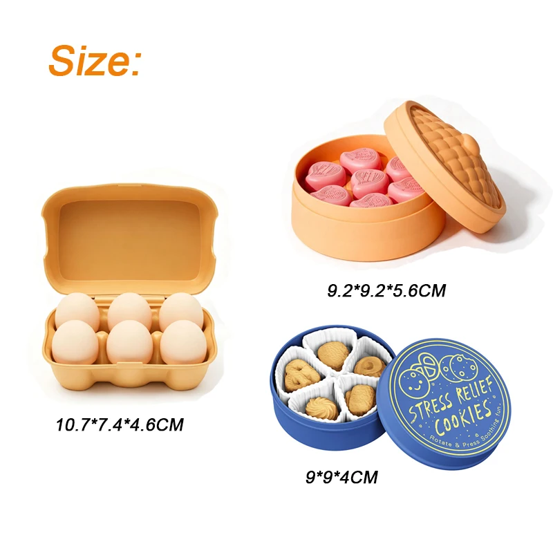 Finger Button Stress Relief Simulation Egg Tray Steamed Buns Cookie Box Sensory Push Button Clicker Party Interactive Toys Gift - view 6