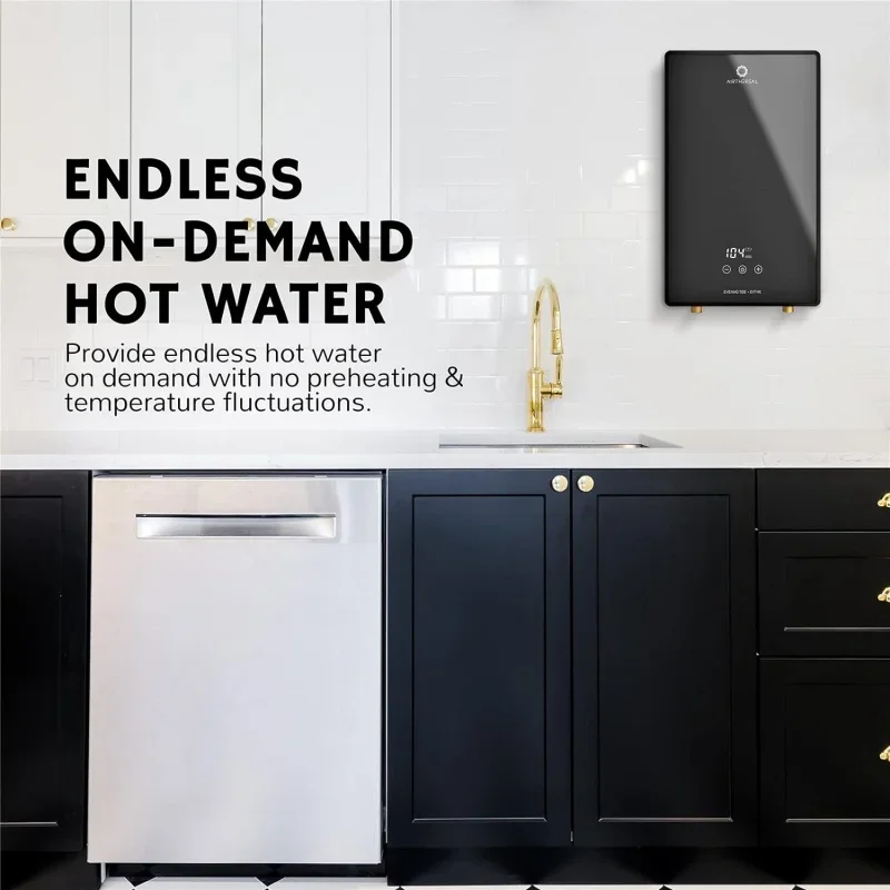 Airthereal Electric Tankless Water Heater, 9kW, 240Volts - Endless On-Demand Hot Water - Self Modulates to Save Energy Use - for