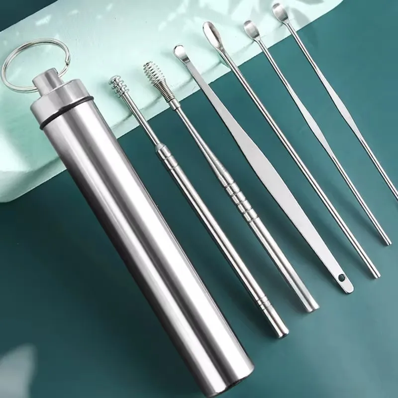 Ear Cleaner Set Earpick Ear Wax Remover Ear Spoon Curette Ear Cleaning Spiral Earpick Easy Earwax Removal Ear Cleaner Kit Gadget