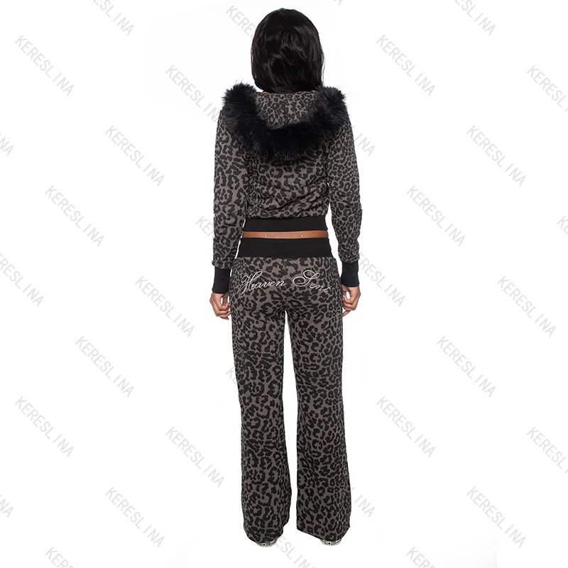 2000s European American High street HipHop Punk Rock Aesthetic Zipper Autumn Winter Trendy Female long sleeve Hoodie Pants Set