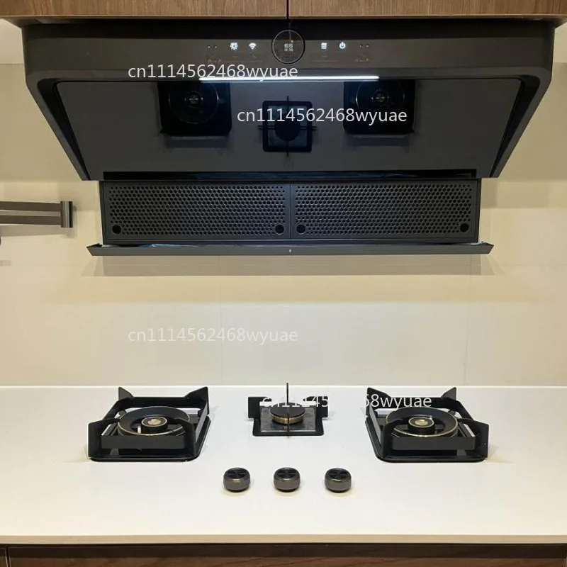 Household fully embedded hidden gas stove integrated under the table rock slab embedded stove